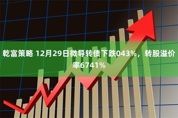 乾富策略 12月29日微导转债下跌043%，转股溢价率6741%